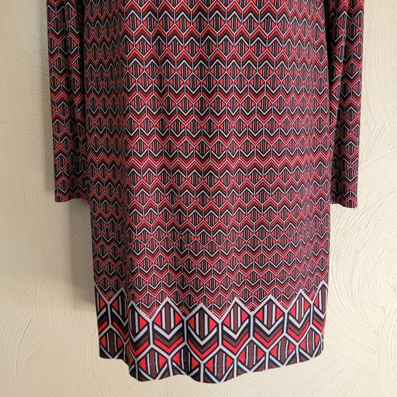 Vince Camuto Multicolored Abstract Geometric Patterned Dress Size Women's 8 - Picture 5 of 11